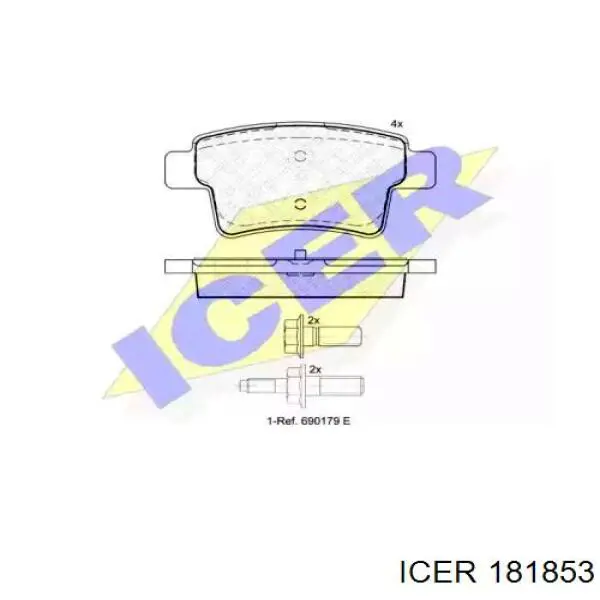 Колодки дисковые  Icer 181853 цена, от 25.60 USD