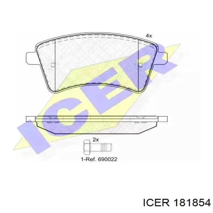 Передние тормозные колодки 181854 Icer