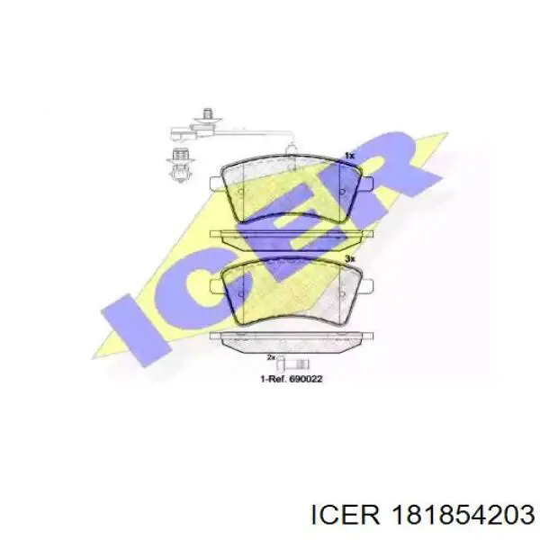 181854-203 Icer колодки тормозные передние дисковые