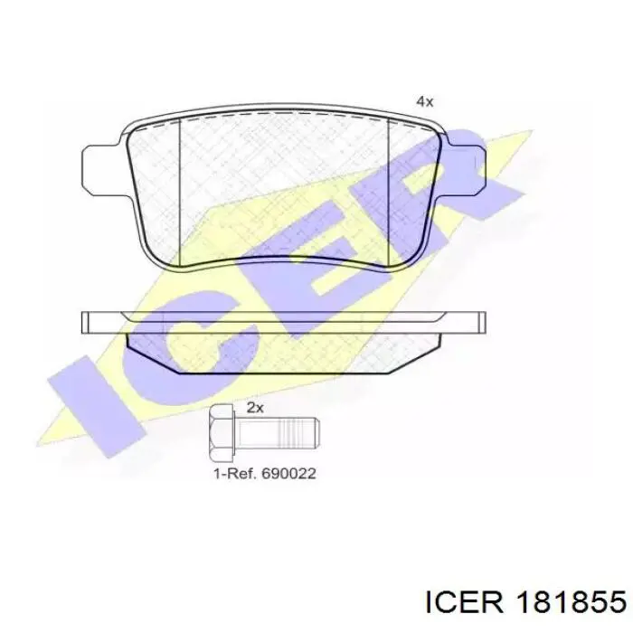 Задние тормозные колодки 181855 Icer