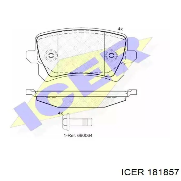 Задние тормозные колодки 181857 Icer