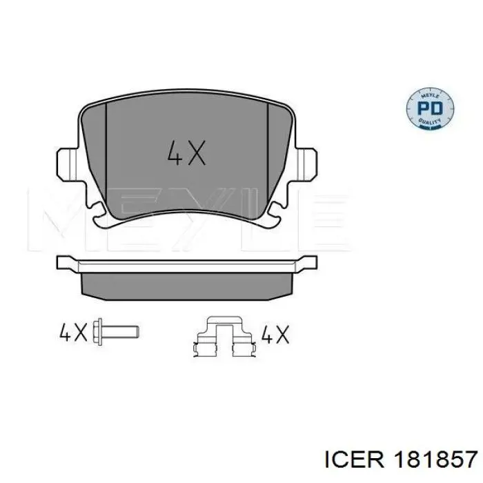 Колодки дисковые  Icer 181857 цена, от 19.18 USD