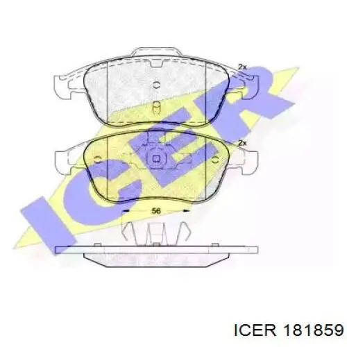 Передние тормозные колодки 181859 Icer