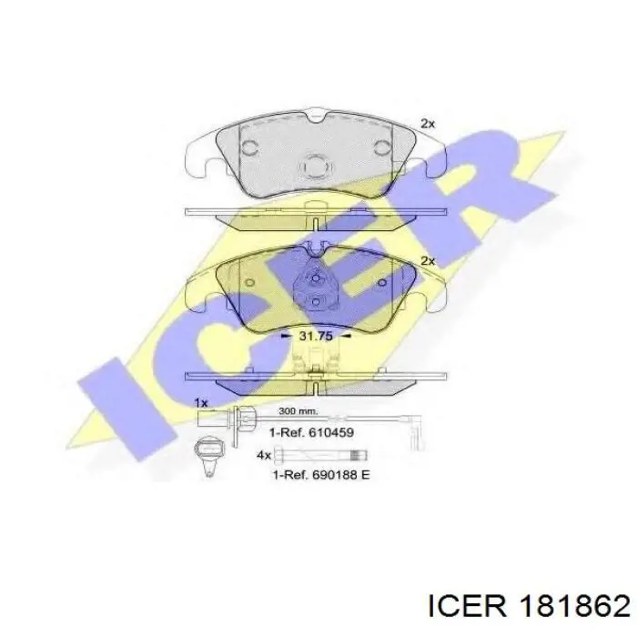 181862 Icer Колодки передние