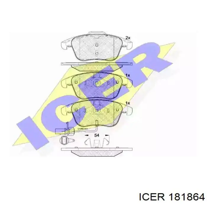 181864 Icer колодки тормозные передние дисковые