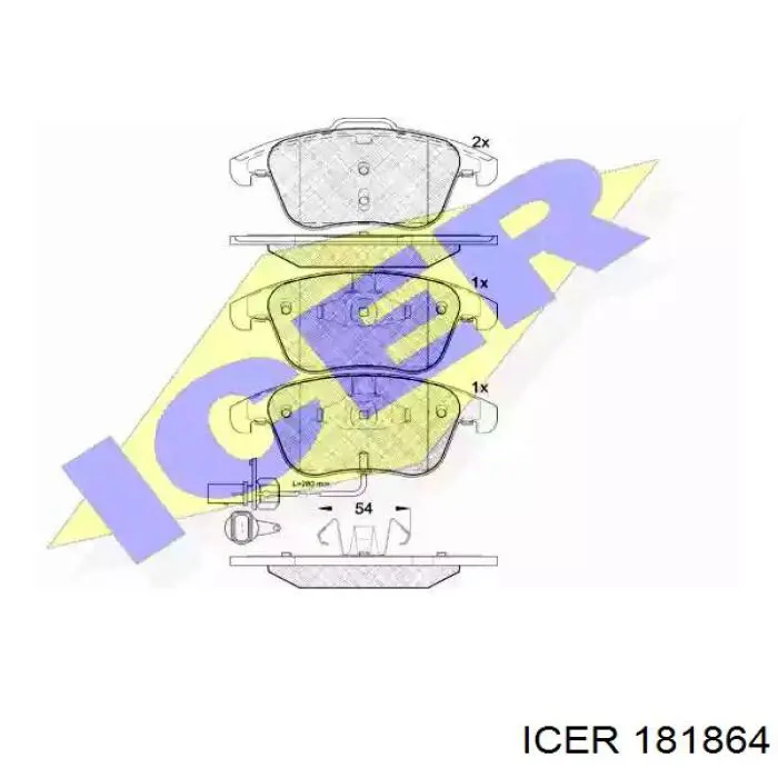 Передние тормозные колодки 181864 Icer