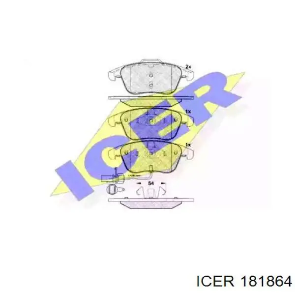 Передние тормозные колодки 181864 Icer