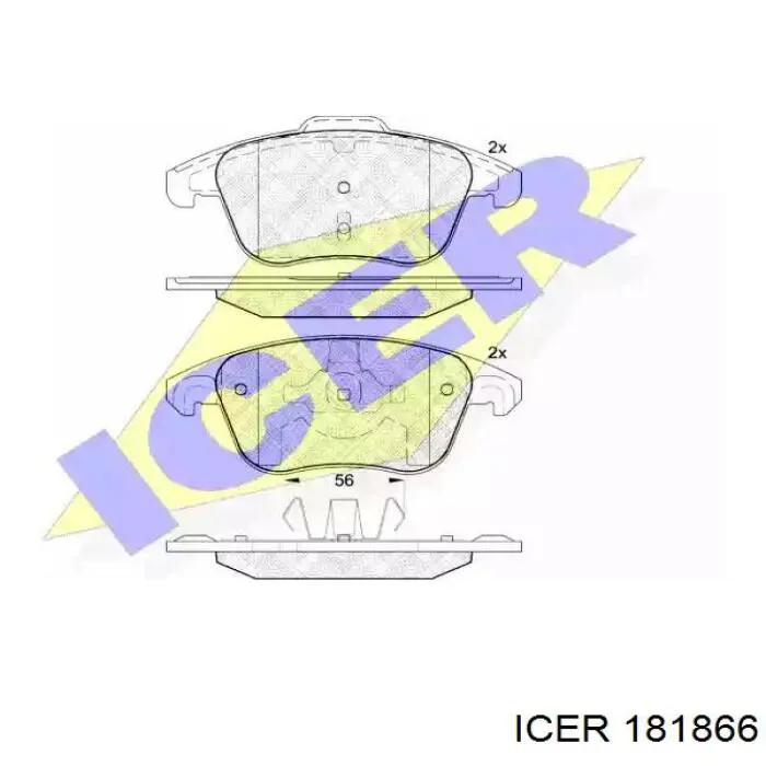 181866 Icer колодки тормозные передние дисковые