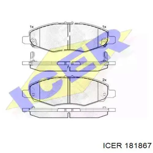 181867 Icer колодки тормозные передние дисковые