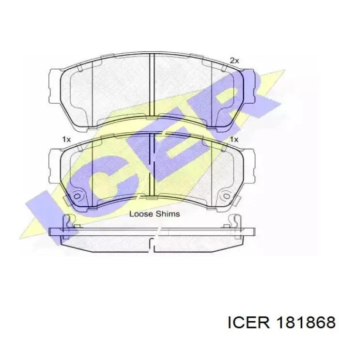 Передние тормозные колодки 181868 Icer