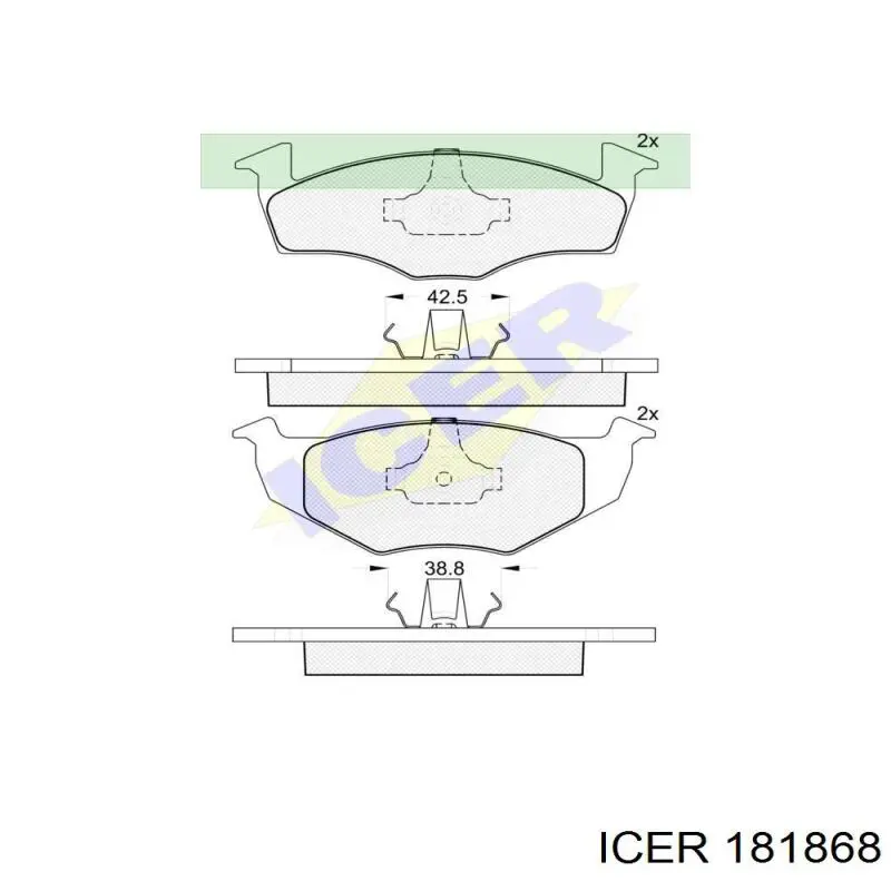 Купить 181868 Icer Колодки тормозные