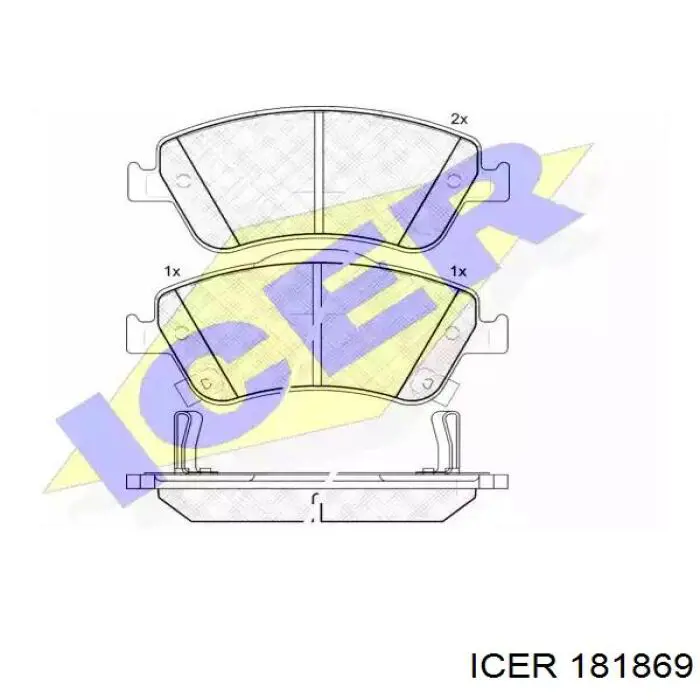 181869 Icer колодки тормозные передние дисковые