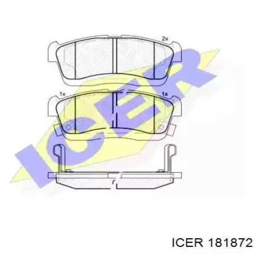181872 Icer колодки тормозные передние дисковые