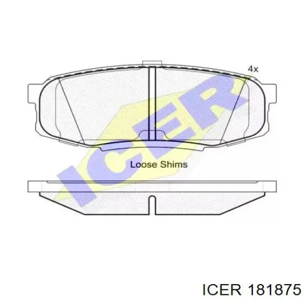 Задние тормозные колодки 181875 Icer
