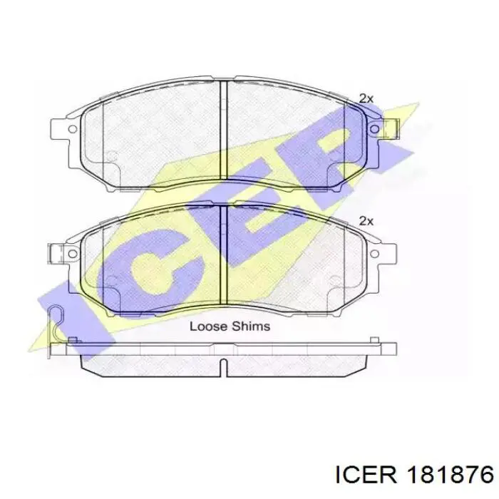 181876 Icer колодки тормозные передние дисковые