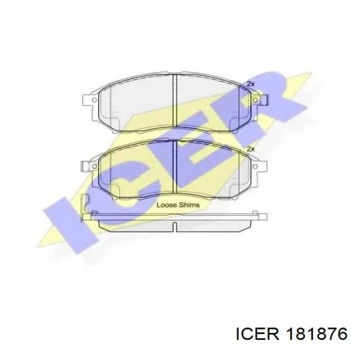 Колодки гальмівні передні, дискові 181876 Icer