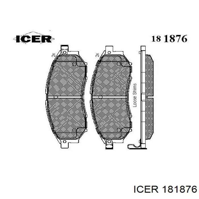 Передние тормозные колодки 181876 Icer