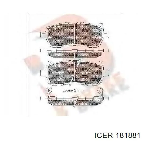 Купить 181881 Icer Колодки тормозные