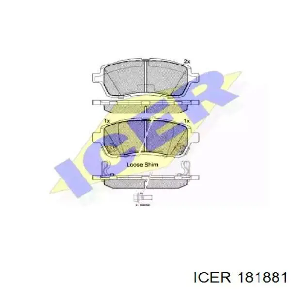 181881 Icer колодки тормозные передние дисковые