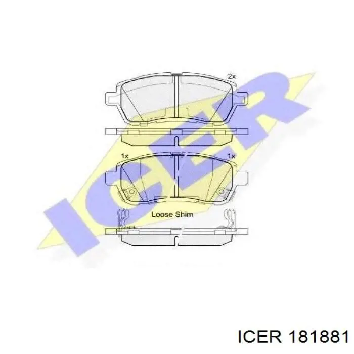 Передние тормозные колодки 181881 Icer