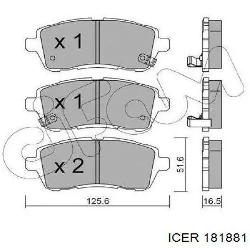 181881 Icer Колодки передние