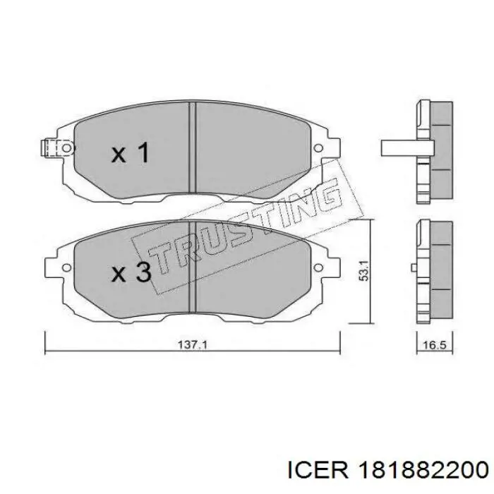 Тормозные колодки Icer 181882200