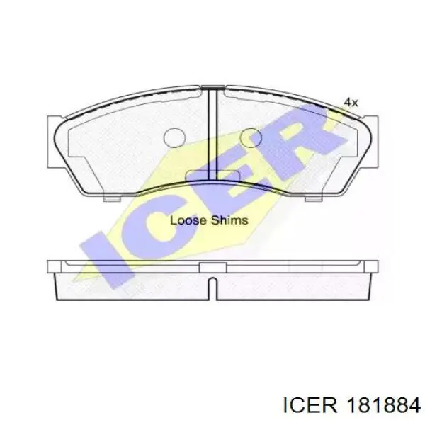 Передние тормозные колодки 181884 Icer