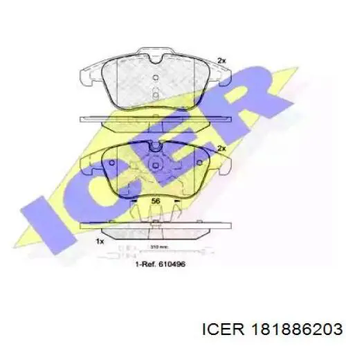 181886-203 Icer колодки тормозные передние дисковые