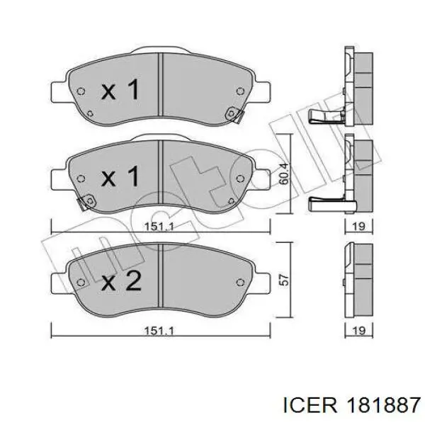 Колодки Icer 181887 цена, от 28.93 USD