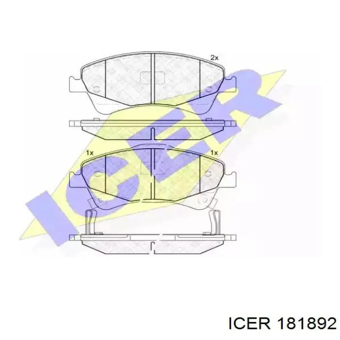 181892 Icer колодки тормозные передние дисковые