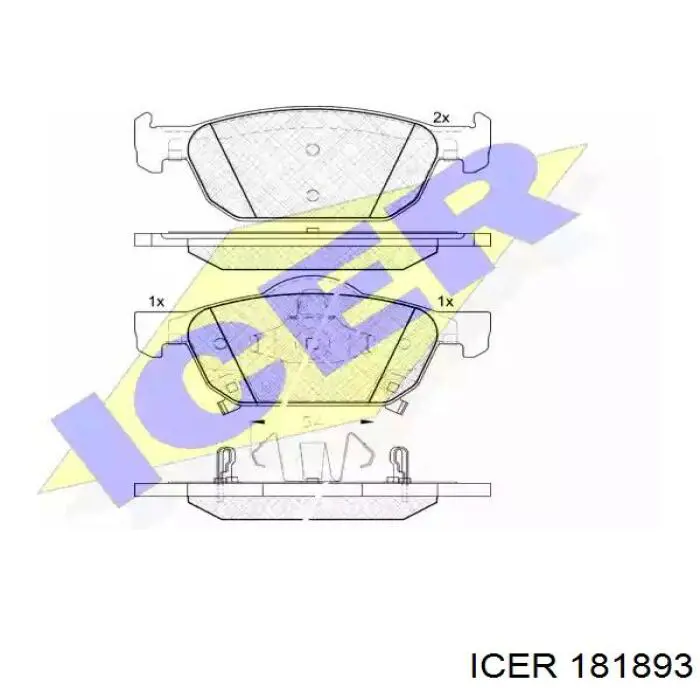 Передние тормозные колодки 181893 Icer