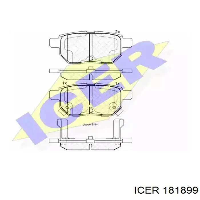 Задние тормозные колодки 181899 Icer