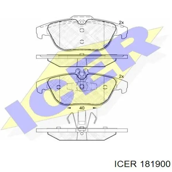 Задние тормозные колодки 181900 Icer