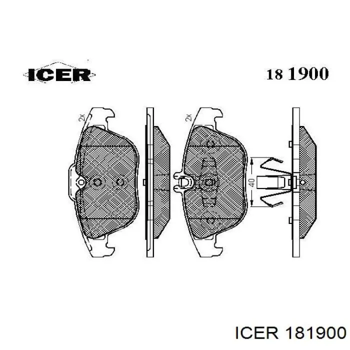 181900 Icer Колодки тормозные дисковые комплект