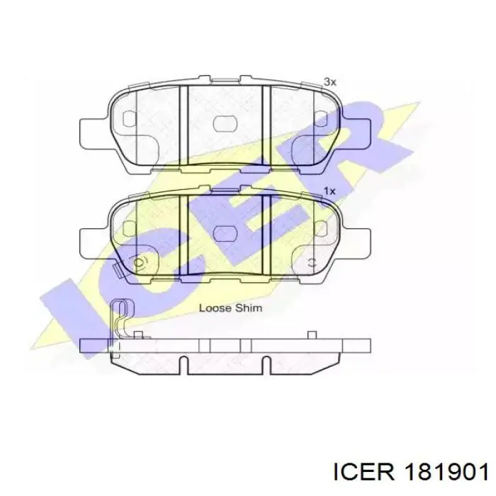 Задние тормозные колодки 181901 Icer