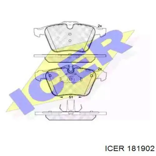 181902 Icer колодки тормозные передние дисковые