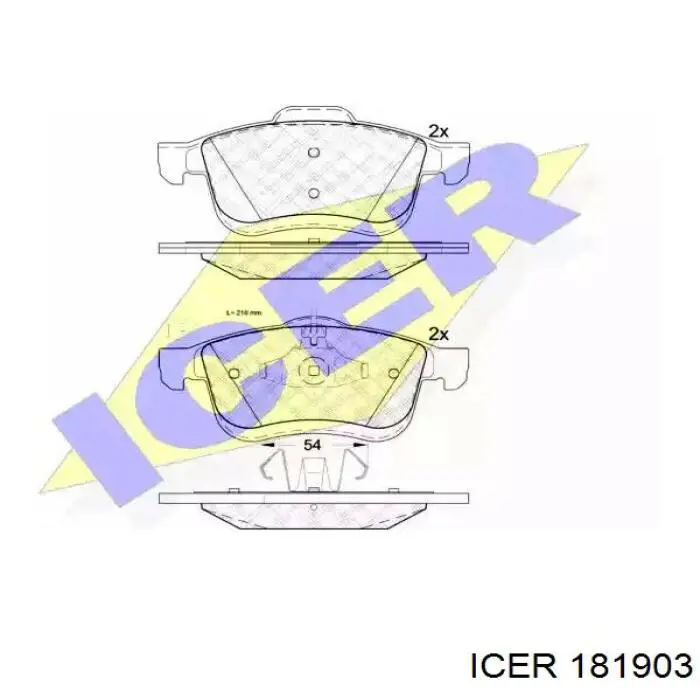 181903 Icer колодки тормозные передние дисковые