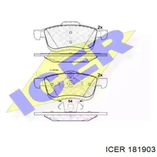 Передние тормозные колодки 181903 Icer