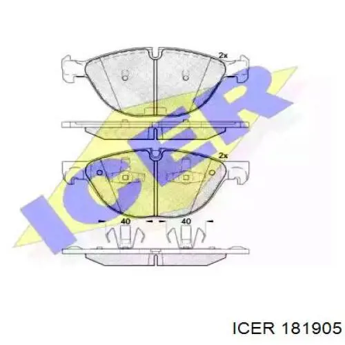 181905 Icer колодки тормозные передние дисковые
