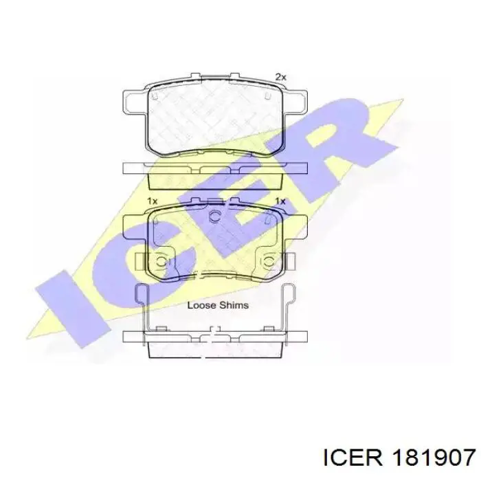 181907 Icer колодки тормозные задние дисковые