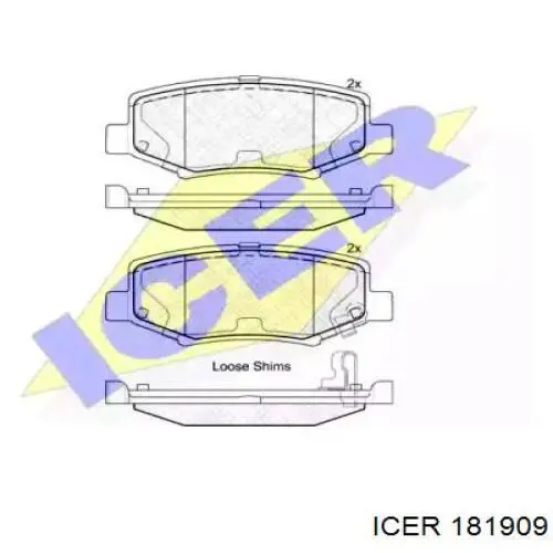 Задние тормозные колодки 181909 Icer