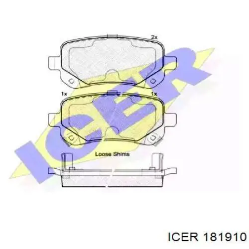 Задние тормозные колодки 181910 Icer