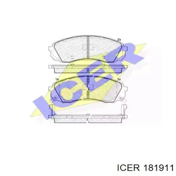 181911 Icer колодки тормозные передние дисковые