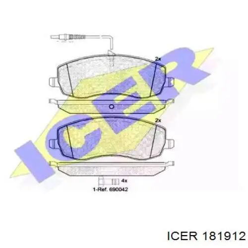 Передние тормозные колодки 181912 Icer