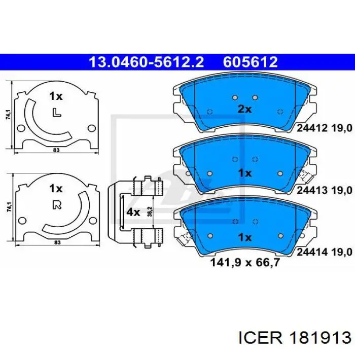 Колодки Icer 181913 цена, от 34.97 USD