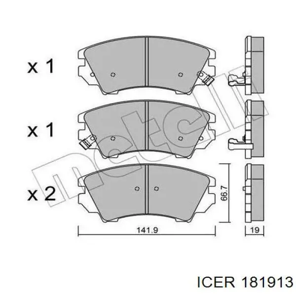 Купить 181913 Icer Колодки тормозные