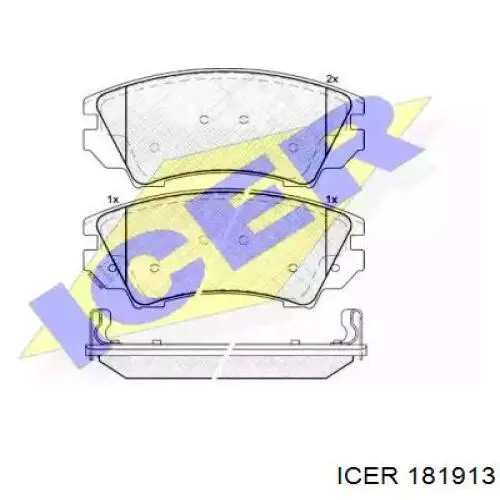 Передние тормозные колодки 181913 Icer