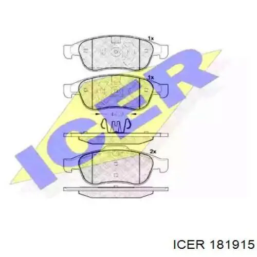 Передние тормозные колодки 181915 Icer