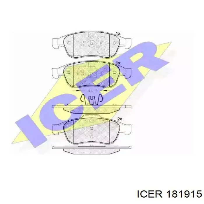 Передние тормозные колодки 181915 Icer