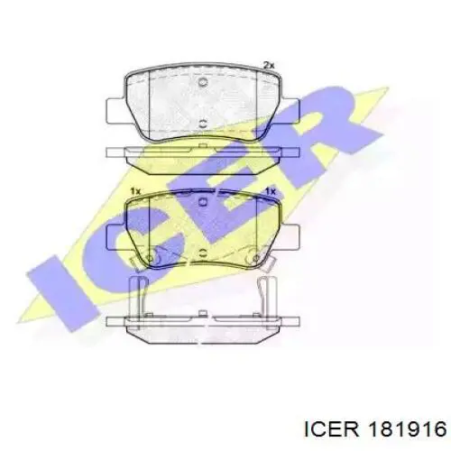 Задние тормозные колодки 181916 Icer